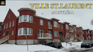 [4K] See the foggy & icy 🌨️ ambiance in Ville St. Laurent, Montréal | Du College, Décarie & Cartier