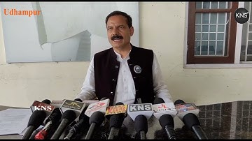BJP MLA  Udhampur Balwant Singh Mankotia holds press conference in udhampur.