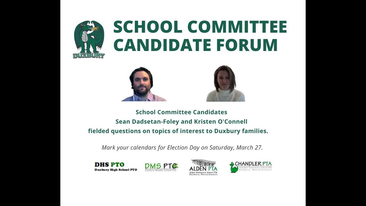 Duxbury School Committee Candidate Forum 3.11.21 YouTube