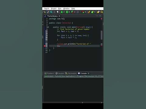 Find Factorial of any number Java program | #java #youtubeshorts # ...