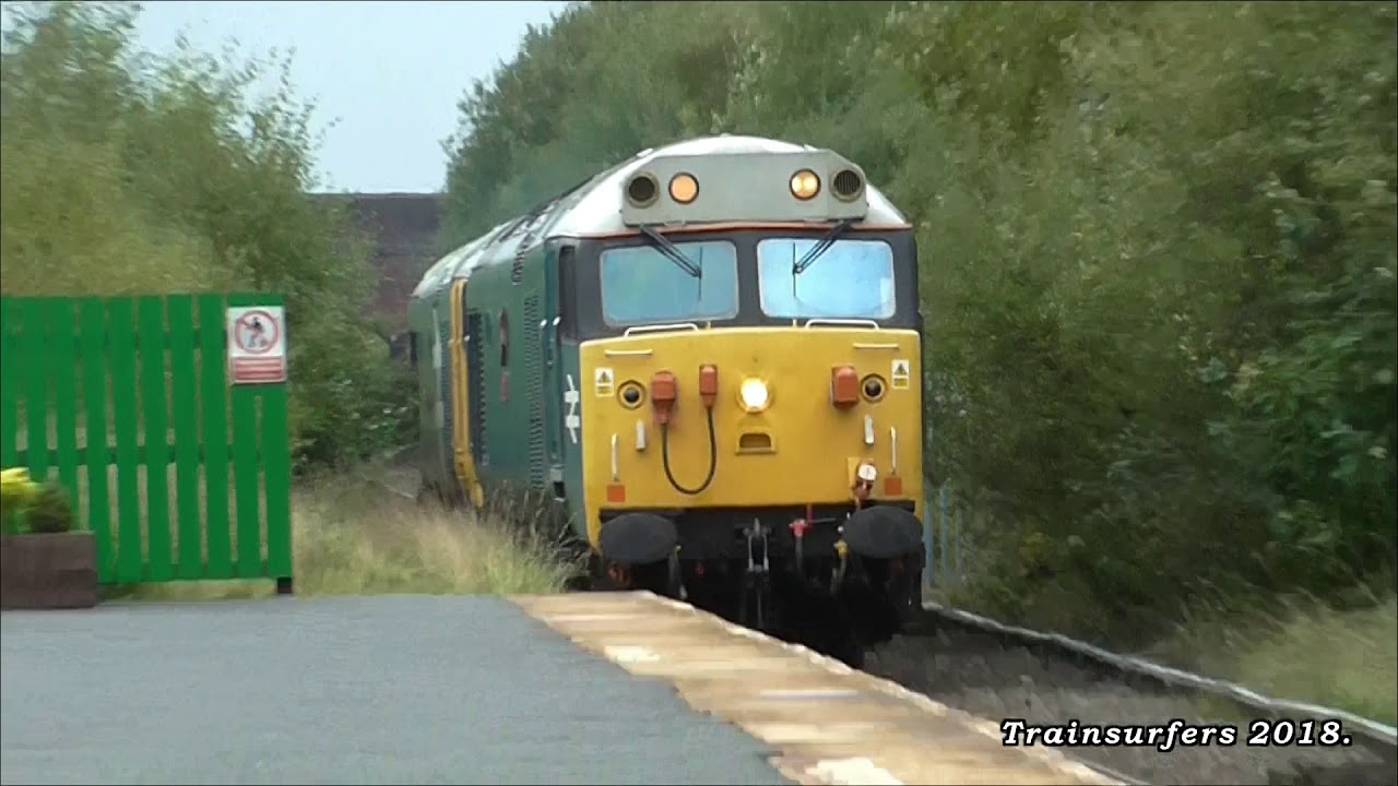 Class 50 No's. 50008 & 50015 on 0Z16 Bury ELR - Kidderminster S.V.R @ Denton on 02.10.18 - HD - YouTube