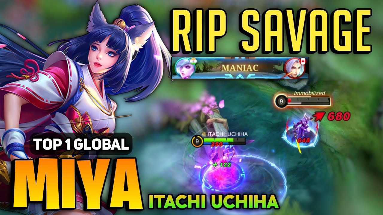 RIP SAVAGE! Goldlane Miya Best Build 2022 [ Top 1 Global Miya Gameplay] By ITACHI UCHIHA - MLBB