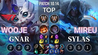 T1 Wooje Gnar vs HLE Mireu Sylas Top - KR Patch 10.14