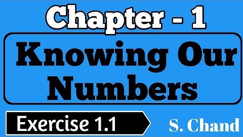 Chapter-1||Exercise 1.1| Knowing our Numbers|S. Chand Maths Solution class 6 | Perfect Maths Classes