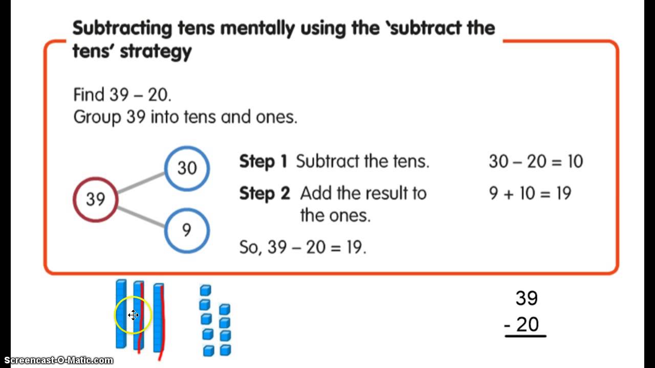 Singapore Mental Math "subtract the tens" strategy - YouTube