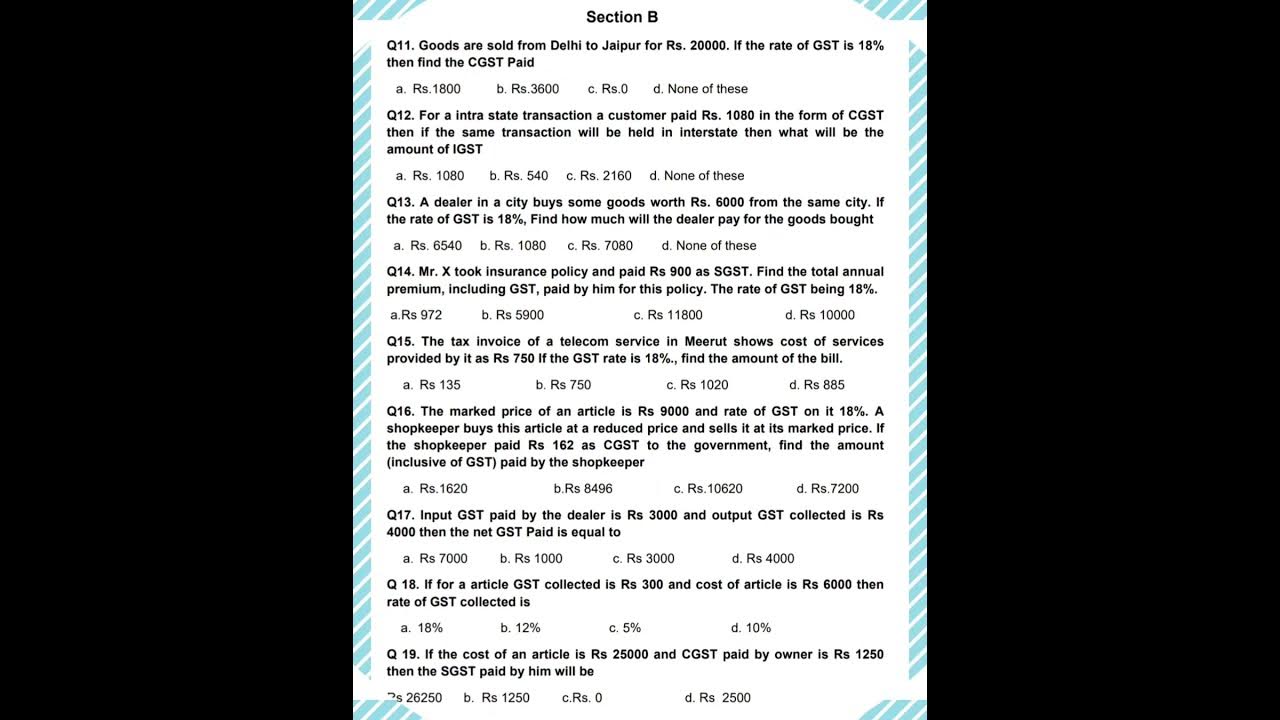 Mathematics mcq questions gst icse std x shorts youtube
