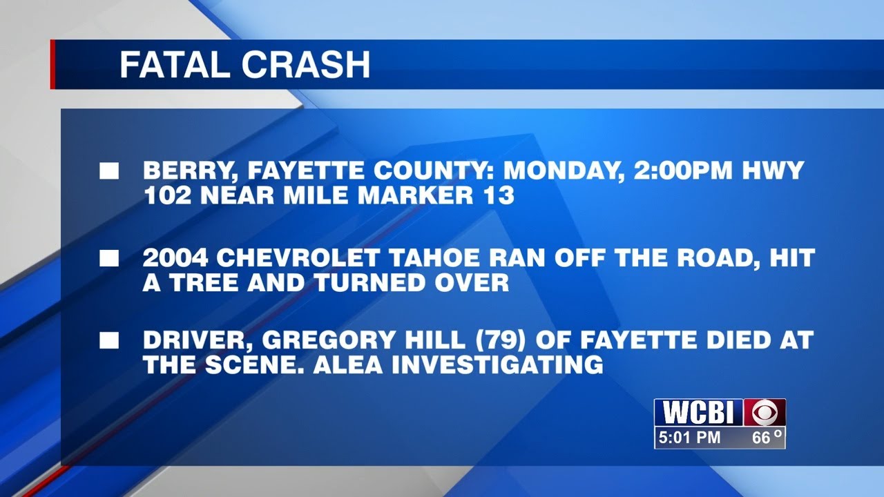 Car crash leaves one man dead in Fayette, AL - YouTube
