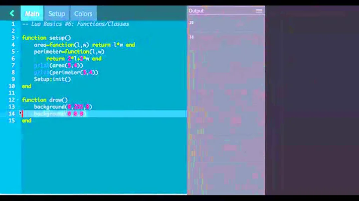 Codea Tutorials #006--Functions & Classes in Lua, iPad Programming