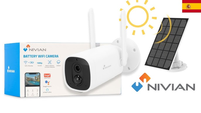 Nivian NVS-IPC-0S2B Cámara Vigilancia Exterior WiFi 360º 2K Negra