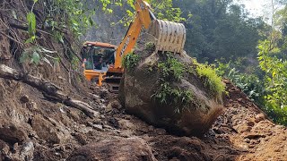Mass Quarry Rocks Deposition Struggles-Mountain Road on Quarry Site