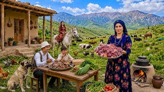 Milking Cows, Making Local Cheese, Cooking Lamb Liver And Kidneys On A Teak Wood With Lavash Bread
