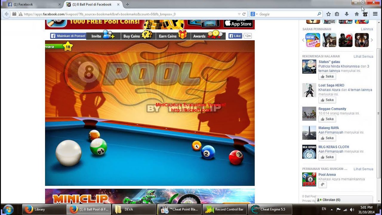 cara cheat coins 8 ball pool menggunakan cheat engine - 