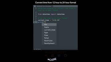 Convert time from 12 hour to 24 hour format in Python | Python Examples | Python Coding Tutorial