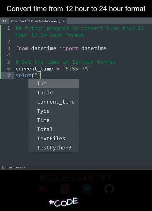 Convert time from 12 hour to 24 hour format in Python | Python Examples ...