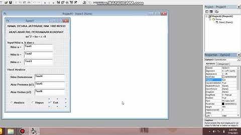 pemprograman Visual basic 6.0 mengenai Akar-akar riil persamaan kuadrat😊 semoga bermanfaat🥰🥰