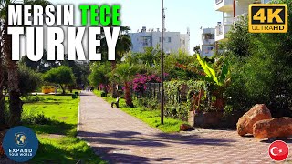 Turkey 4k, Mersin Mezitli Tece | Walking Tour with Captions and Map! Nature Sound Relaxation