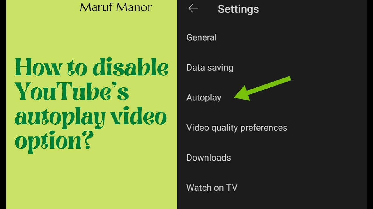 How To Disable Autoplay In Phone's Youtube App YouTube