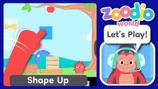 Let's Play Shape Up | Zoodio | Shape Matching and Building Gameplay Activities for Kids