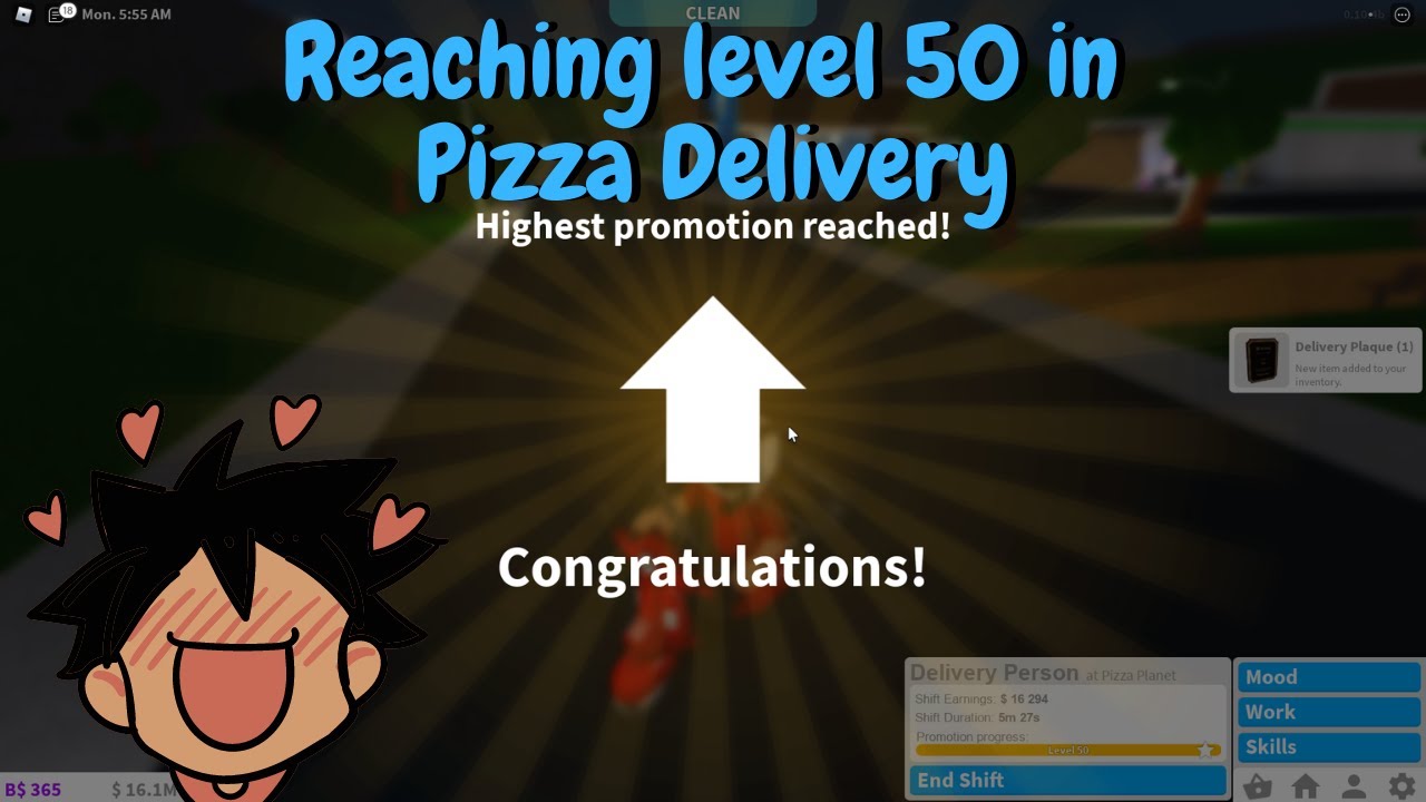 Reaching Level 50 in Pizza Delivery BLOXBURG - YouTube