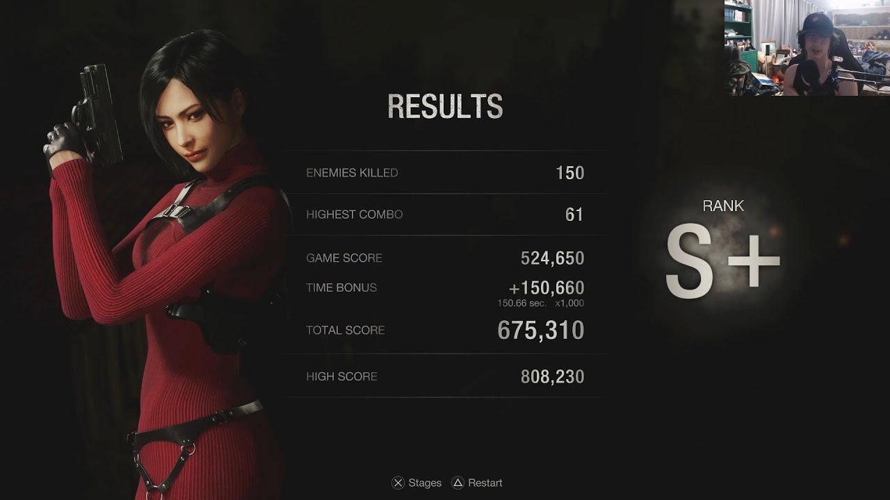 RE4 reamke mercenaries all S ranks with Ada (full video)