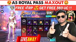 BGMI A5 ROYAL PASS GIVEAWAY & FULL MAX OUT | GET FREE BGMI ROYAL PASS | ROYAL PASS FREE ME KAISE LE