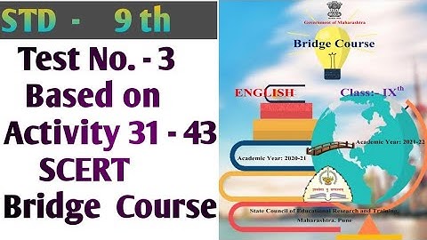 Std.9 English Bridge Course | Test -3 | SCERT | Explained by Narayani Tech Academy