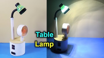 How to Make a Table Lamp at Home । Homemade Table Lamp with Cooling Fan