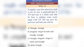 MCQs - 14 on Projections of solids | Engineering Drawing | Learn with Nikhil #shorts