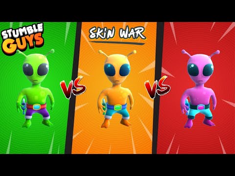 JOGANDO COM A SKIN RARO [GREEN ALIEN] - STUMBLE GUYS 🔥 