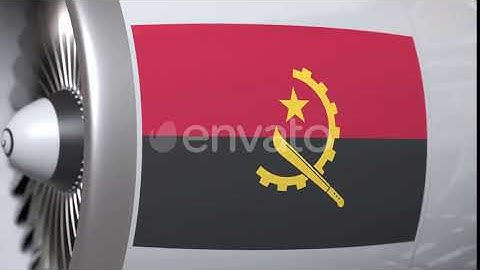 Airplane Engine with Flag of Angola | Motion Graphics - Envato elements