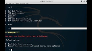 How to setup a Honeypot with Pentbox in Kali Linux