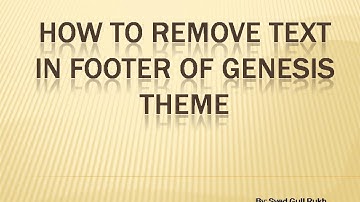 How To Remove Footer Text In Genesis