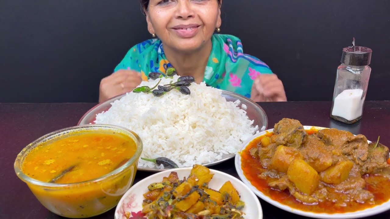 BIGBITES, EATING RICE WITH CHICKEN GIZZERD KOSHA, TOK DAL, UCCHE KUMRO VAJA।।