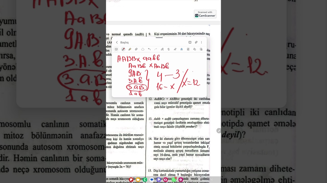 Güvən test toplusundan genetikadan açıq sualların izahları