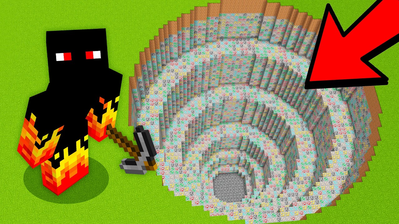 Эта шахта была создана с использованием всех руд из МАЙНКРАФТ