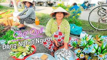 Đi Chợ Quê Mùa Nước Nổi Ở Miền Tây-Cá Rô Đồng Bán Đầy Thau-Người Mua Đông Kín Chợ