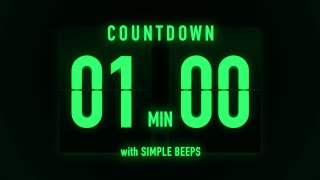 1 Minute Countdown Flip Timer / Simple Beeps 🟢