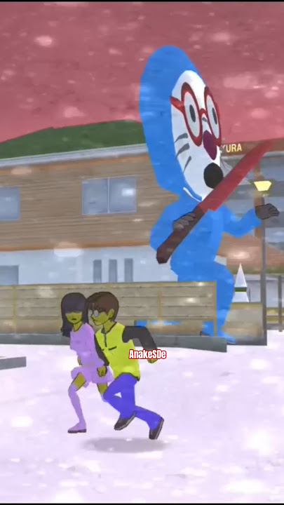 NobiYuta & ShizuMio dikejar Crazy Doraemon di Sakura school simulator #short #trending #horror 05