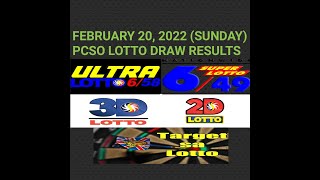 9pm PCSO Lotto Results February 20 2022 Sunday 6/58 6/49 3D 2D Target sa Lotto