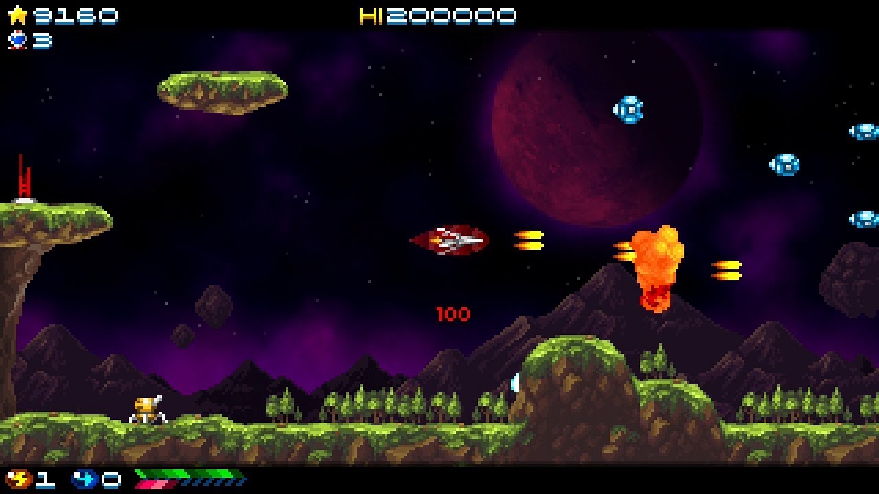 side scrolling arcade action game