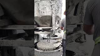 A Close-Up Look at Pouring Concrete into Culvert Molds#Construction #Concrete #Engineering #Worksite