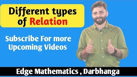 Types Of Relation | Pre Requisite for Calculus |(Lecture-2) | IIT-JEE/Board Exams | By R K JHA