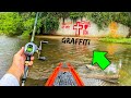 Searching for BIG BASS in HIDDEN Graffiti Pond (Topwater Frenzy!!)