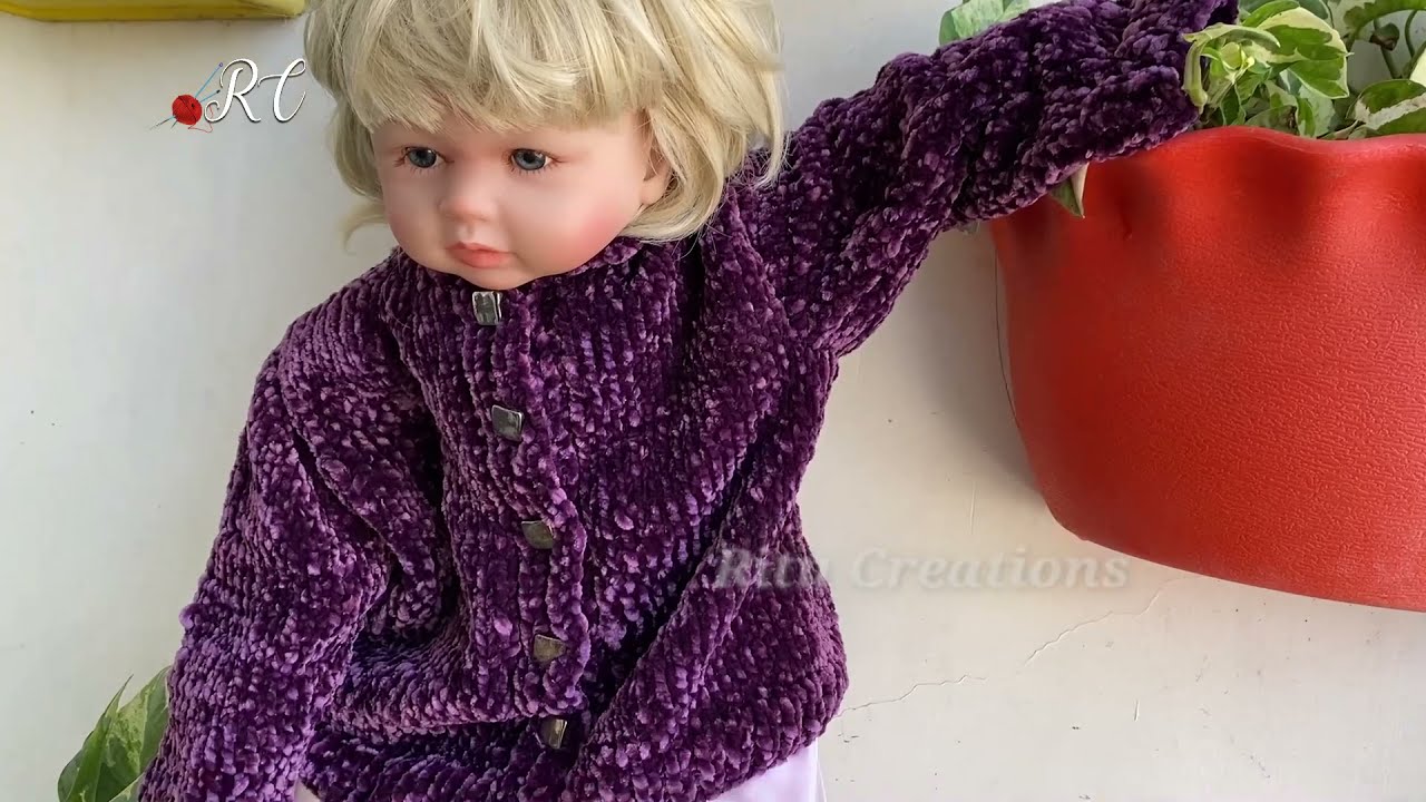 Knitting Velvet  Sweater for Boys ||  लडको के लिए शनील ऊन से स्वेटर बनाये ||