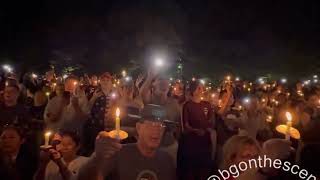 Crowd Sings 'Amazing Grace' at Candlelight Vigil Honoring Charlie Kirk