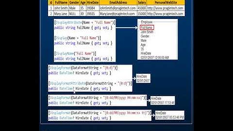Part 40   Using displayname, displayformat, scaffoldcolumn attributes in asp net mvc application
