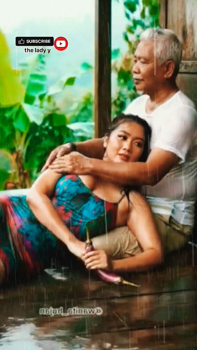 Di tengah suasana 🌧️ hujan deras wanita ini malah senyum-senyum sendiri #rain