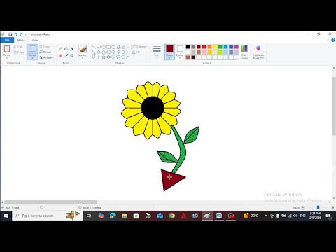 How to draw a Simple Flower in Your Computer using Ms Paint.Simple Flower Drawing 