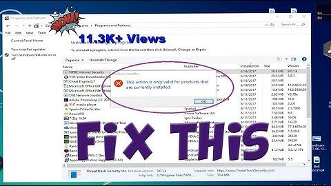 [FIX]This Action is only valid for Products that are currently installed  |Uninstallation Error