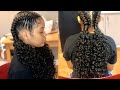 CURLY ENDS ON TWO FEED-IN Braids/ NO GLUE, NO TRACKS